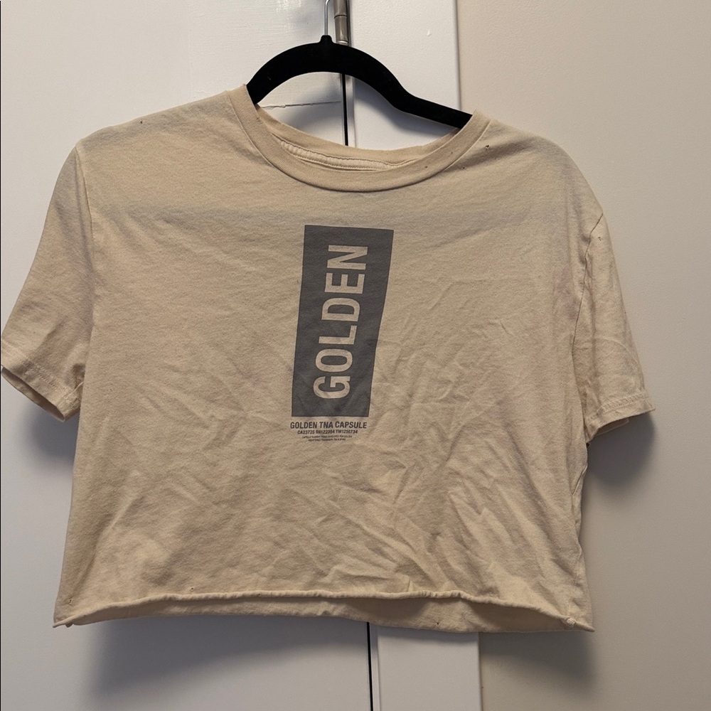 TNA, Aritiza Cream Graphic Crop Top